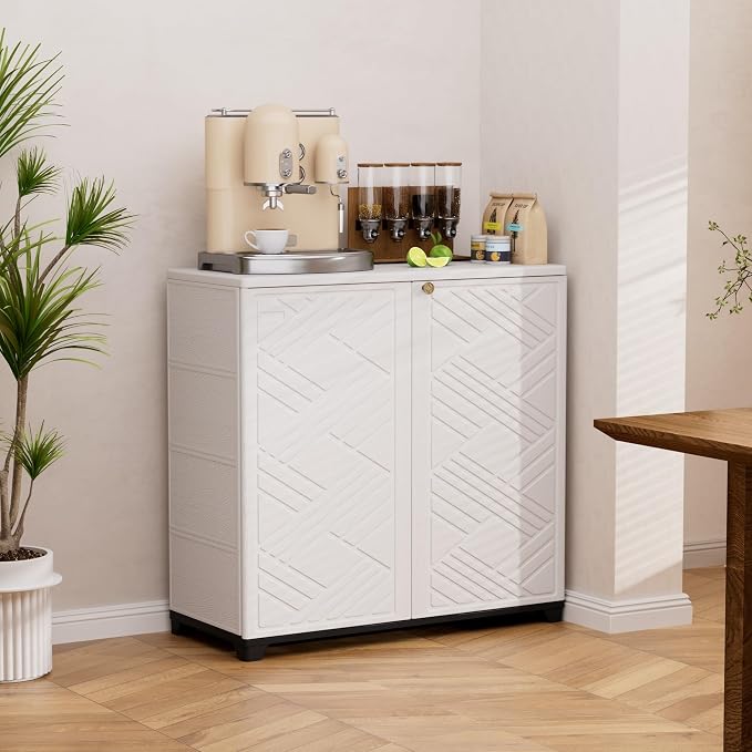 Mrosaa Outdoor/Indoor Storage Box, Resin and Plastic Storage Cabinet Waterproof - Image 7