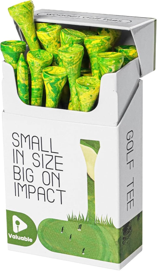 Amy Sport Colorful Golf Tees Wooden 3 1/4 2 3/4 Inch Value 18/72/180 Pack, Stylish Painted Bamboo Tees for Enhanced Visibility, Reduce Friction & More Stable Tees for Men Women