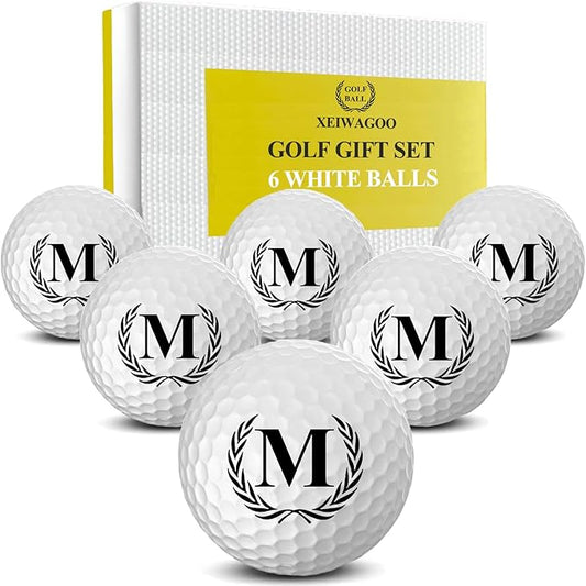 Golf Gifts for Men, Unique Initial on Personalized Golf Balls (6 Balls)