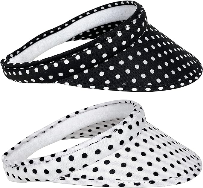 2 Pack Sun Visor Hats Women Men Clip On Wide Brim Visors Hat Outdoor Sports Golf Beach Travel Tennis Caps