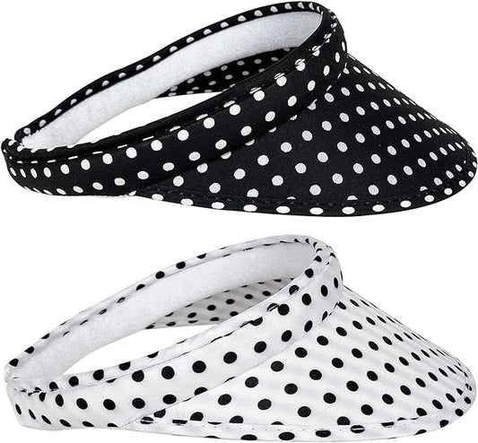 2 Pack Sun Visor Hats Women Men Clip On Wide Brim Visors Hat Outdoor Sports Golf Beach Travel Tennis Caps