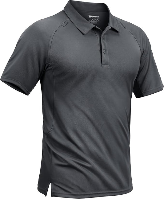TACVASEN Men's Polo Shirts Short Sleeve Golf Polos Dry Fit UPF 50+ Performance Tactical Collared Hiking Shirt