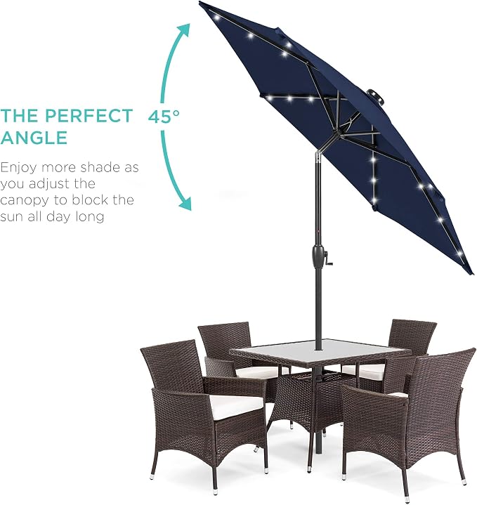 Best Choice Products 7.5ft Solar Umbrella LED Lighted Patio Umbrella, Table - Image 2