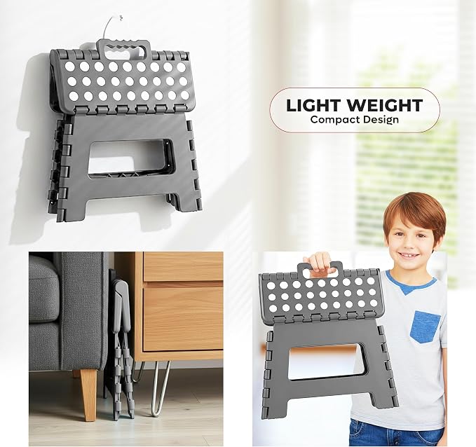 Utopia Home Folding Step Stool 9 Inch, built-in handle, and 300 lbs support - Image 7