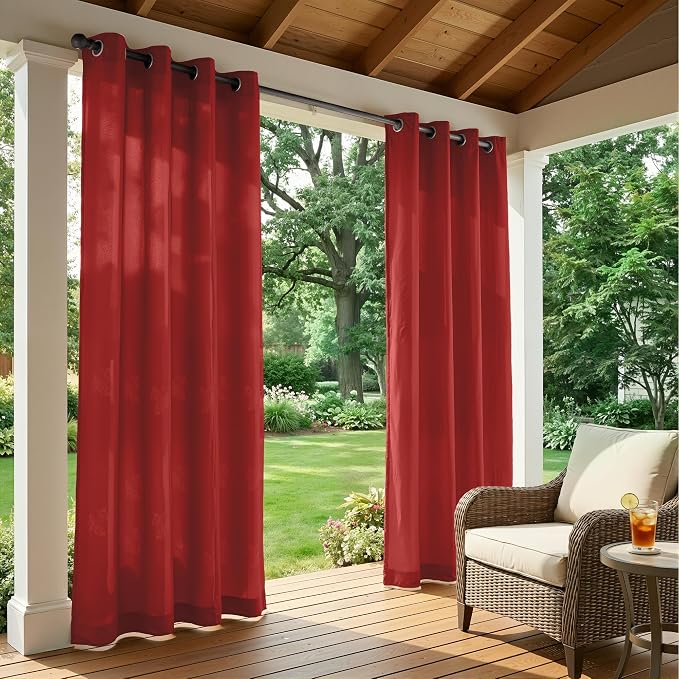 Set of 6 Outdoor Curtains for Patio Waterproof, Breathable Grommet Panels for - Image 2
