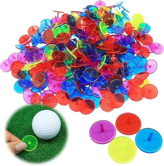 Golf Ball Markers Bulk 50/100/150 Pcs Position Marker Multicolor Transparent Plastic 25mm Flat Round Golf Mark Accessories