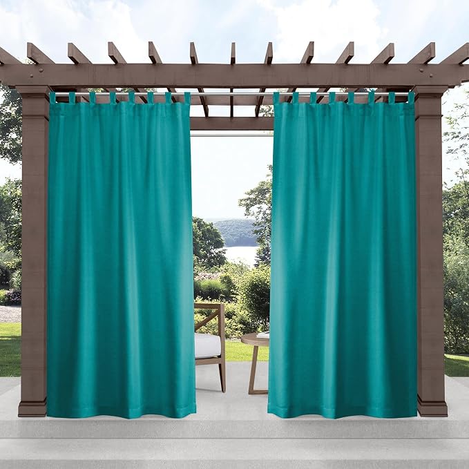 EXCLUSIVE HOME Cabana Solid Indoor/Outdoor Light Filtering Hook-and-Loop Tab by TownCountryLiving