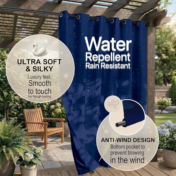 DIVA EN CAMINO DEC Outdoor Patio Curtain Waterproof Darkening Thermal Insulated - Image 4