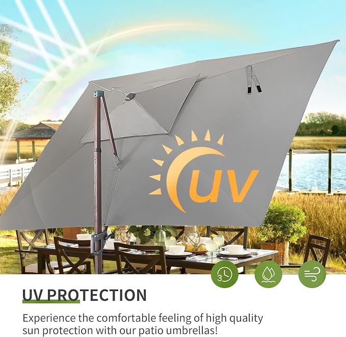 JZAC & QZYD 10x13 FT Cantilever Offset Patio Umbrella - Image 8