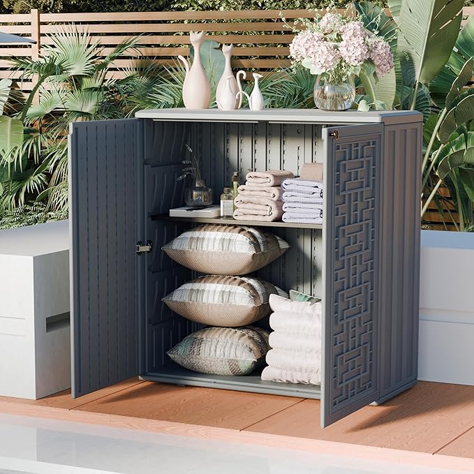 Mrosaa Indoor Outdoor Storage Cabinet Waterproof - Image 2