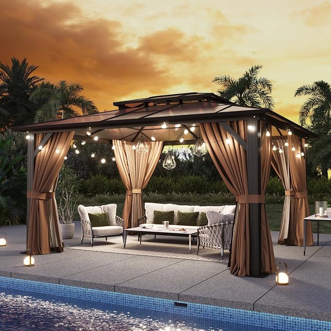 Aoxun 12'x10' Hardtop Gazebo - Image 3