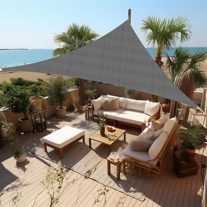 Shade&Beyond Custom Sun Shade Sail 8'x11'x13.6' Triangle Sun Sail Shades Patio by ShadeBeyond