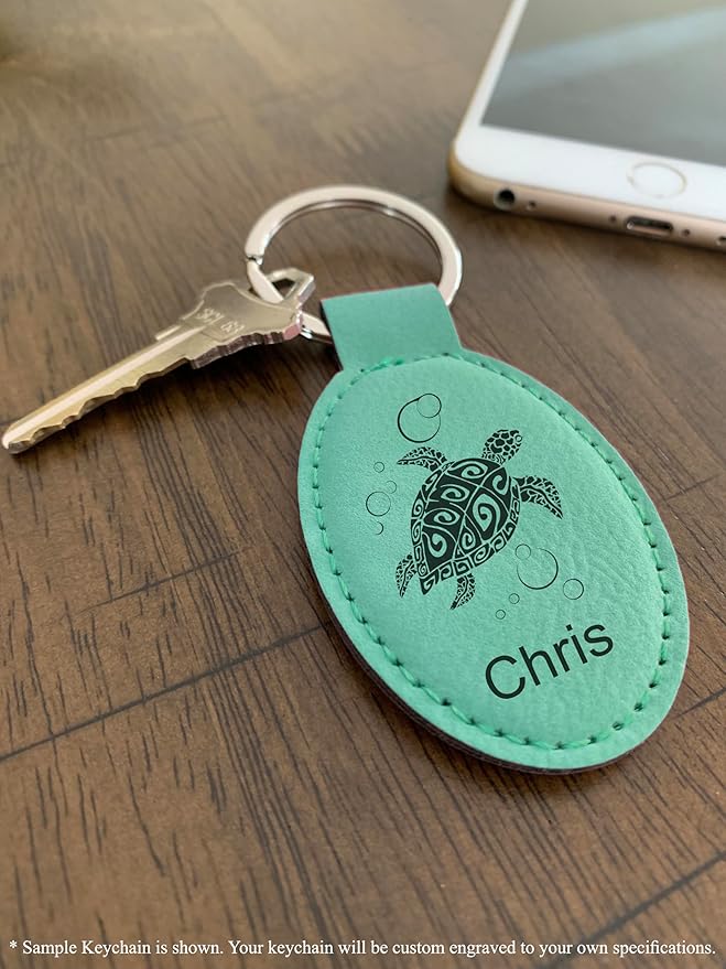 LaserGram Oval Keychain, Disc Golf, Personalized Engraving Included