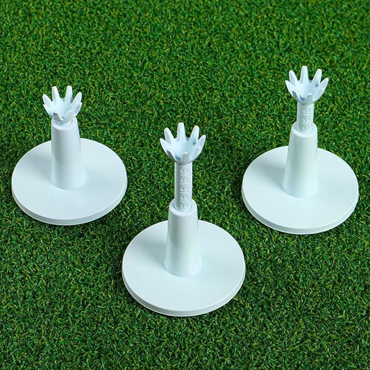 Amy Sport Golf Rubber Tee Adjustable Value 3 or 6 Pack, Unbreakable Durable Tee for Mat Driving Range Indoor Simulator, Adjustable Height from 2.1" to 2.9"