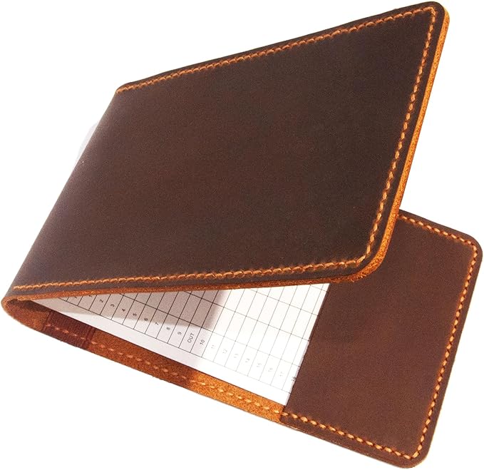 Personalized Golf Yardage Book Holder, Leather Yardage Book Cover, Yardage Book Holder,Golf Scorecard Holder, Golf Accessories, Gifts for Golfers, Leather Golf Gifts