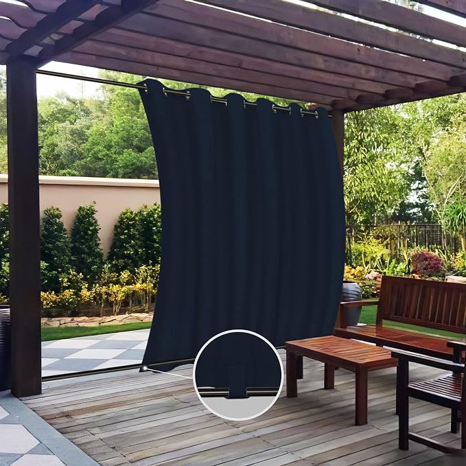 Easy-Going Outdoor Curtains for Patio 1 Panel, 110x96 inch, Weatherproof by Easy-Going