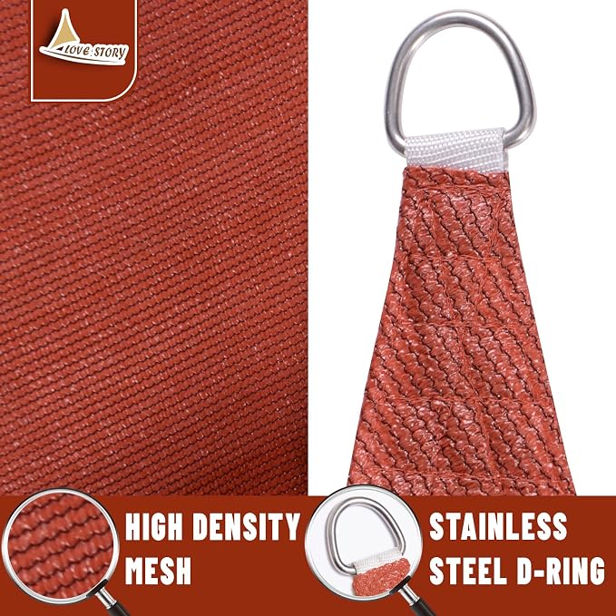 LOVE STORY Custom Size 8' x 8' x 11.3' Sun Shade Sail - Image 5
