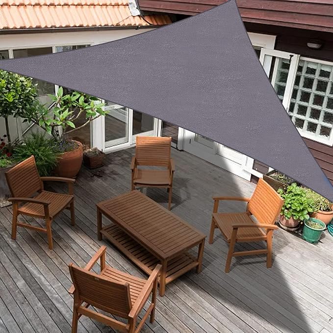 Custom Size 10'x18'x20.6' Dark Grey Sun Shade Sail Right Triangle UV Block - Image 6
