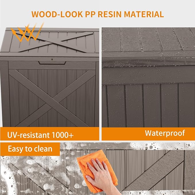 32 Gallon Outdoor Storage Box Waterproof Lockable Deck Box | Weather-resistant - Image 4