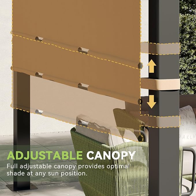 Aoxun 10'x10' Outdoor Retractable Pergola - Image 4