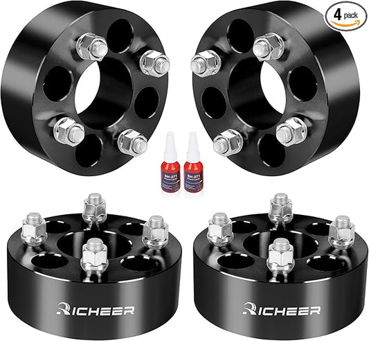 Richeer 2 inch 4x4 Wheel Spacers for EZ GO EZGO Club Car Golf Carts and ATV Vehicles, 4 PCS 4x101.6mm Wheel Spacers with 1/2 x20 Studs & 62mm Center Bore