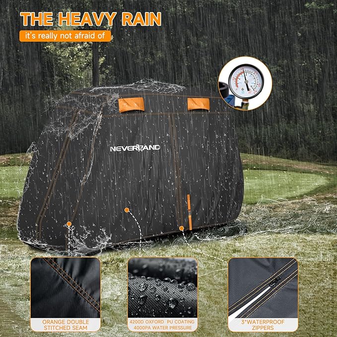 NEVERLAND Golf Cart Cover 2 Passenger, Heavy Duty 420D Golf Cart Covers, Waterproof Club Car Golf Cart Cover with Zipper Doors Compatible with EZGO Yamaha Club Car 2 Seat (Up to 95 Inch)