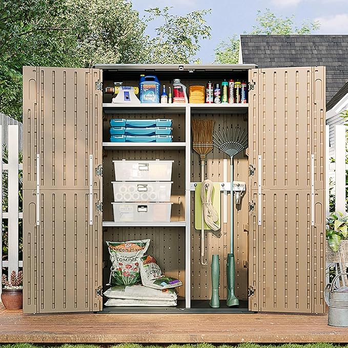 Aoxun Outdoor Storage Shed, 64 Cu.Ft Vertical Storage Sheds, Resin Sheds Outdoor - Image 2