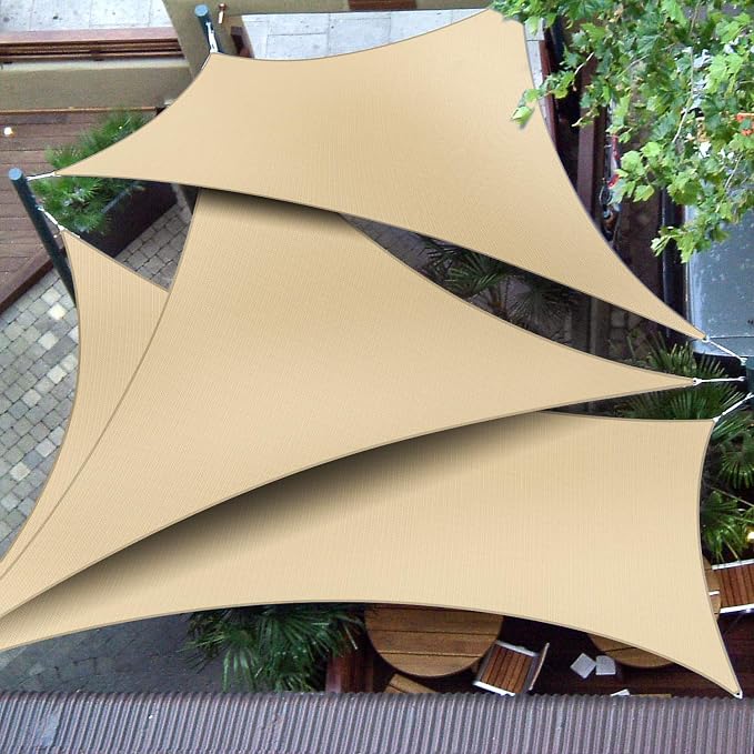 Patio Paradise 20' x 20' x 20' Sun Shade Sail Triangle Canopy Shade Cloth - Image 5