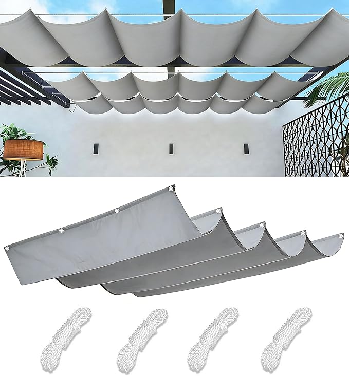 Retractable Wave Sun Shade Sail Waterproof 15' x 21' Sun Shade by WoaceSunShadeSail