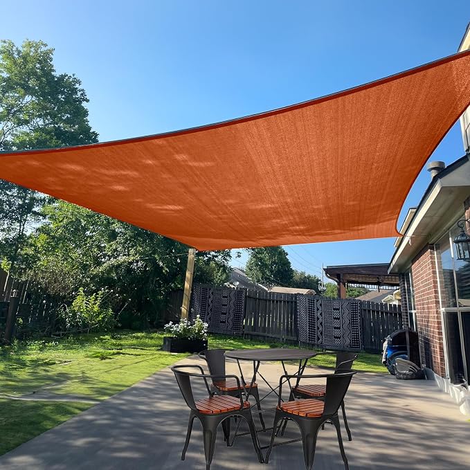 Sun Shade Sail 6'x12' Terra Red Rectangle Custom Size | 95% UV Block, Cooling by SUNLAX