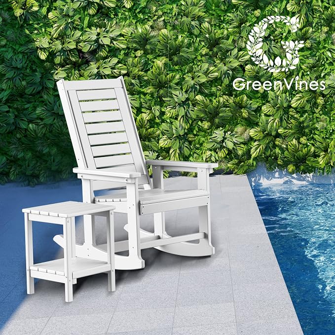 GREENVINES Oversized Outdoor Rocking Chairs Set of 2, HDPE Rocker - Image 8