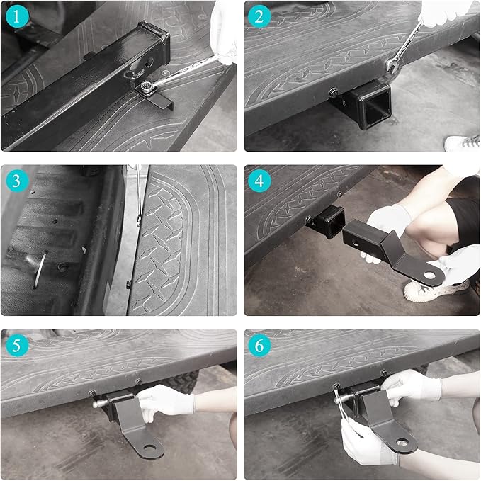 Golf Cart Trailer Hitch Deluxe Kit, Backseat Footrest with 2in Receiver High-Strength Universal Fit for Yamaha Club Car EZGO