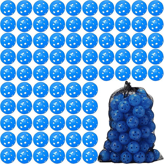 80 Pack Practice Golf Balls Limited Flight 42 mm Golf Training Airflow Hollow Plastic Ball for Women Men Indoor Outdoor Driving Range Swing Practice Home