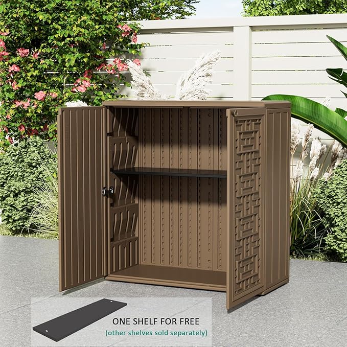 Outdoor Storage Cabinet Waterproof, Resin 62 Gallon Storage Box - Image 4