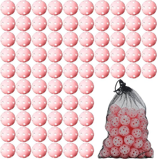 80 Pack Practice Golf Balls Limited Flight 42 mm Golf Training Airflow Hollow Plastic Ball for Women Men Indoor Outdoor Driving Range Swing Practice Home