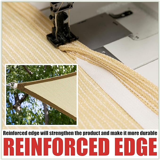 Royal Shade 17' x 20' x 26.2' Sand Beige Right Triangle Sun Shade Sail Order to - Image 5