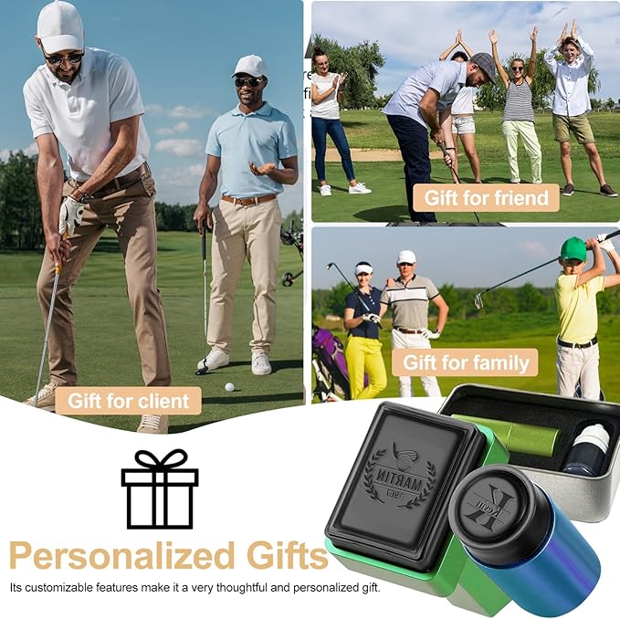 Personalized Golf Ball Stamp Custom Name Golf Ball Stamper Marker with Monogram Waterproof Ink Golf Accessories Gift for Golfer Women Men Dad Husband