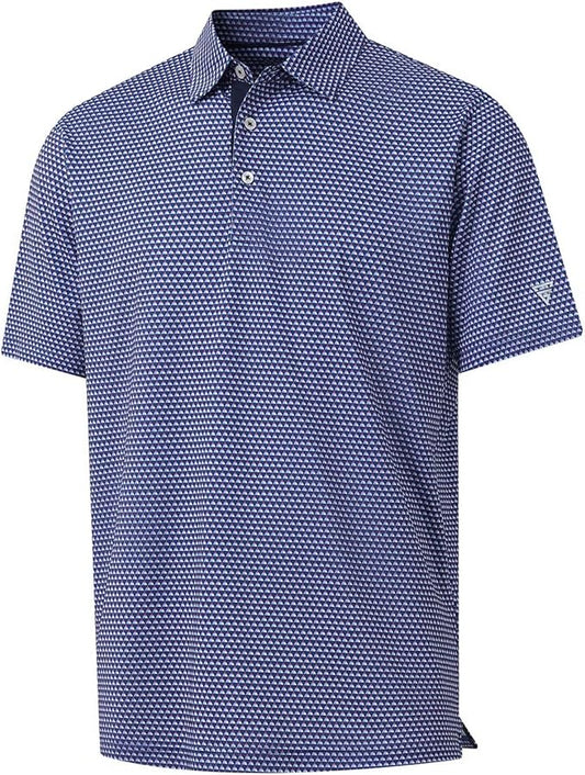 M MAELREG Mens Golf Shirt Short Sleeve Dry Fit Print Moisture Wicking Performance Patterns Collared Polo Shirt