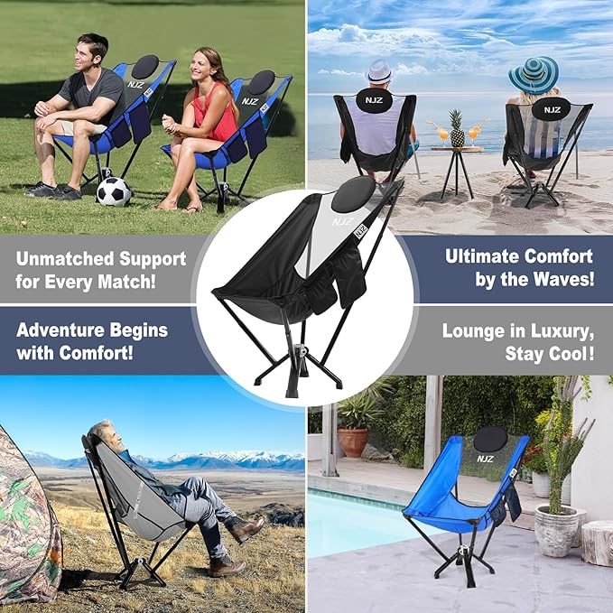 High-Back Folding Chair for Indoor & Outdoor Use — Comfortable Support, Easy Setup, Portable Chair for Home, Patio, Camping & Relaxation