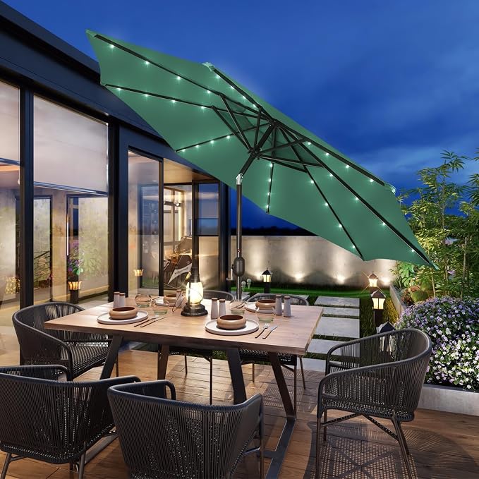 9 ft Solar Umbrella, Patio Umbrella - Image 6