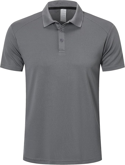 ZENGVEE Mens Polo Shirts Moisture Wicking Short Sleeve Performance Quick Dry Athletic Golf Shirts