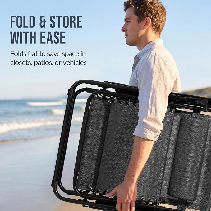 Best Choice Products Set of 2 Extra Wide Adjustable Steel Mesh Zero Gravity - Image 7