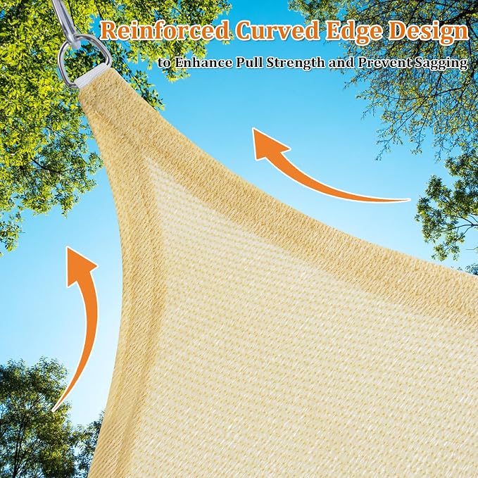 Shade&Beyond Custom Sun Shade Sail 6'x8'x10' Triangle Sun Sail Shades Patio UV - Image 5