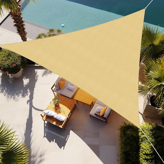 Shade&Beyond Custom Sun Shade Sail 11'x13'x17'TriangleSun Sail Shades Patio UV by ShadeBeyond