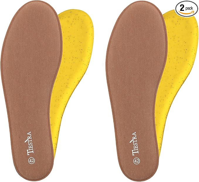 2 Pair -Shoe Inserts for Mens Memory Foam Insoles,Replacement Insoles for Work Boots Running Shoes, Cushion Shock Absorbing for Foot Pain Relief, Comfort Breathable Inner Soles Brown 43EU,US10