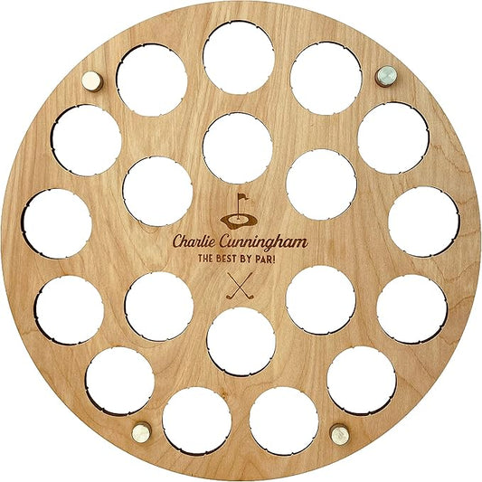 Torched Golf Ball Display Holder Collector’s Case Holds 19 Golf Balls Wall Mount Decor, Personalized Golf Lovers Gift for Men, Customizable