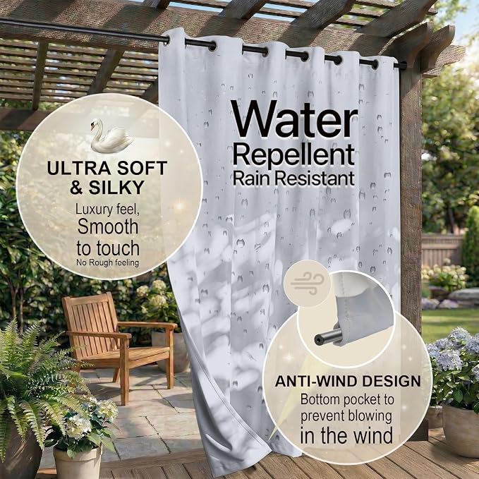 DIVA EN CAMINO DEC Outdoor Patio Curtain Waterproof Darkening Thermal Insulated - Image 4