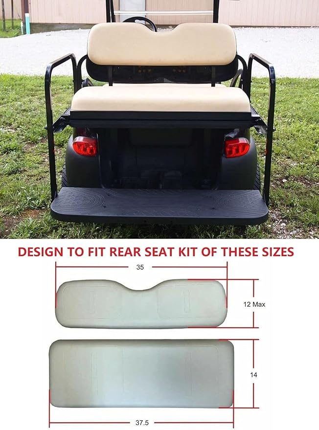 Huskey Parts Company 4PCS Brown Golf Cart Seat Cover Diamond Stitching for EZGO Valor/TXT 2014-2022, Marine Grade Vinyl, Custom Fit, Staple On