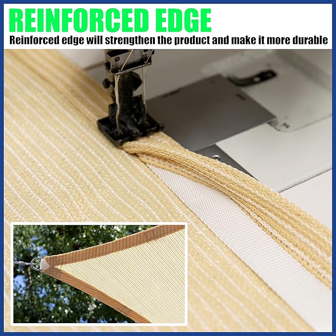 9' x 21' Blue Sun Shade Sail Rectangle SMSLR Canopy Fabric Cloth Screen - Image 5