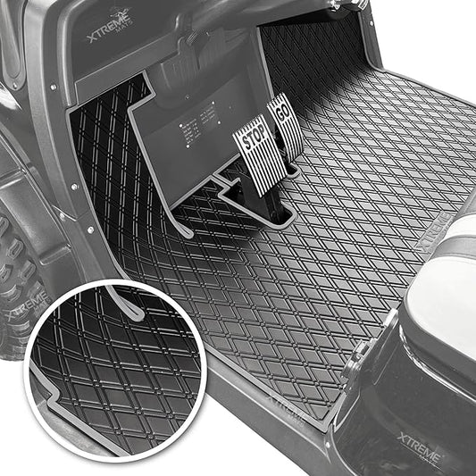 Xtreme Mats ICON Compatible, Full Coverage Golf Cart Floor Liner - Compatible with ICON Golf Carts (i20, i40) and Advanced EV (Gen1) - Grey Trim